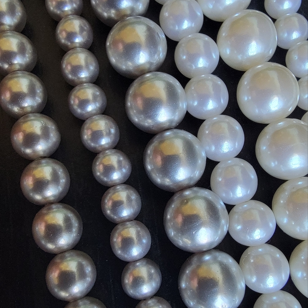 MARVELLA 6 Strain 14 inch Simulated Pearl Necklace 😍 Vintage - Picture 3 of 8